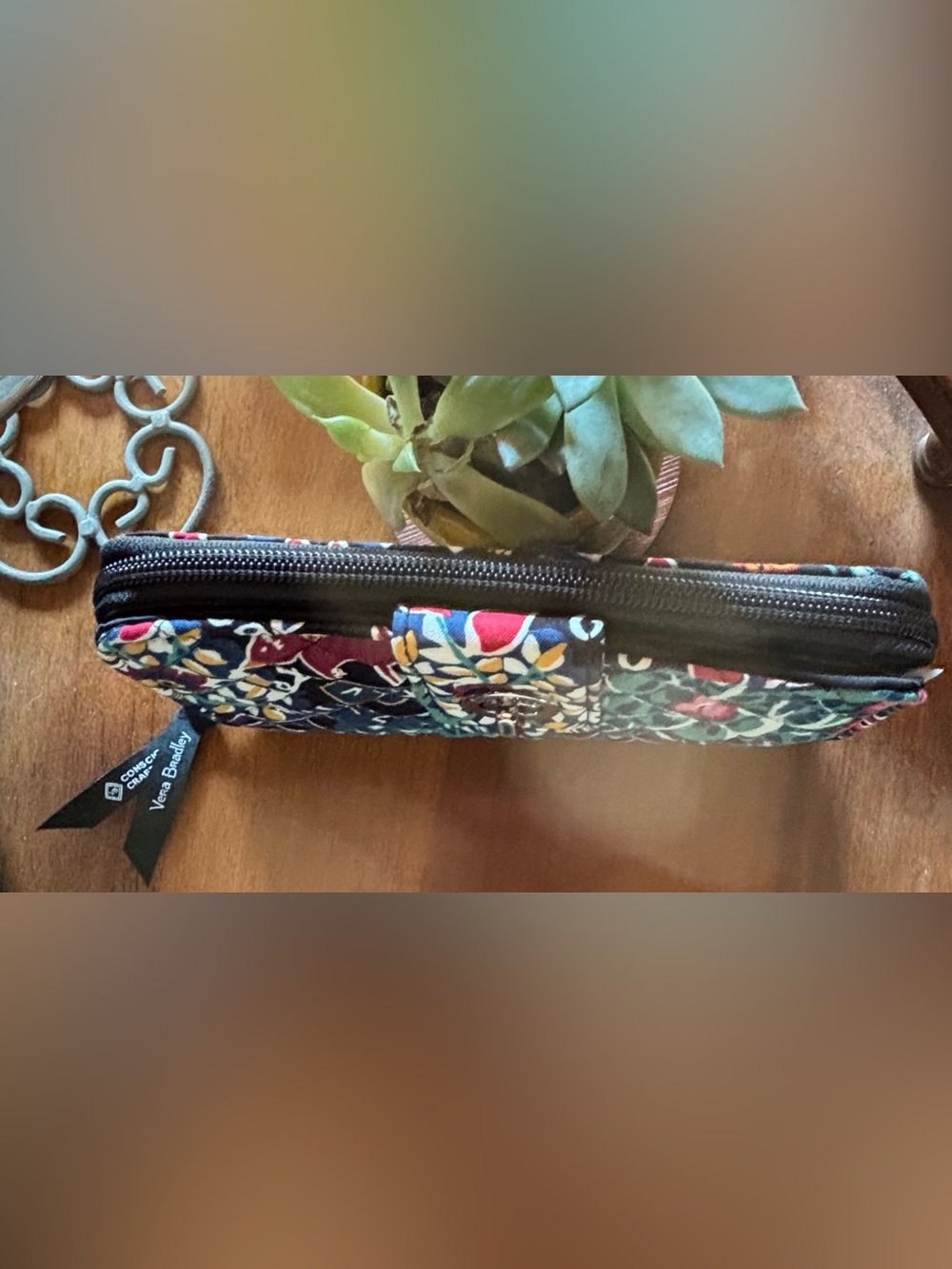 VERA BRADLEY RFID Turnlock Zip Wallet ‘Enchantment’ Horse Fox Bird NEW $95 - Picture 3 of 9